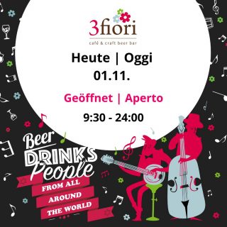 Heute, 1. November von 9:30 - 24:00 geöffnet!!
.
👉 „Link in Bio für mehr Infos!“
.
.
#3fiori #3fioribeer #focaccine #focacciaburger #südtirolercraftbeer #italianales #craftbeerbar #kaffeeundkuchen #visitbrixen #bestofbrixen #altstadtbrixen