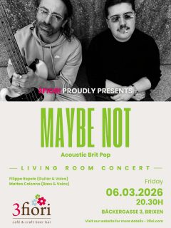 Coming up THIS Friday Night ❗️
.
.
👉 „Link in Bio für mehr Infos!“
.
#3fiori #beerandsnacks #3fiorievents #visitbrixen #britpop