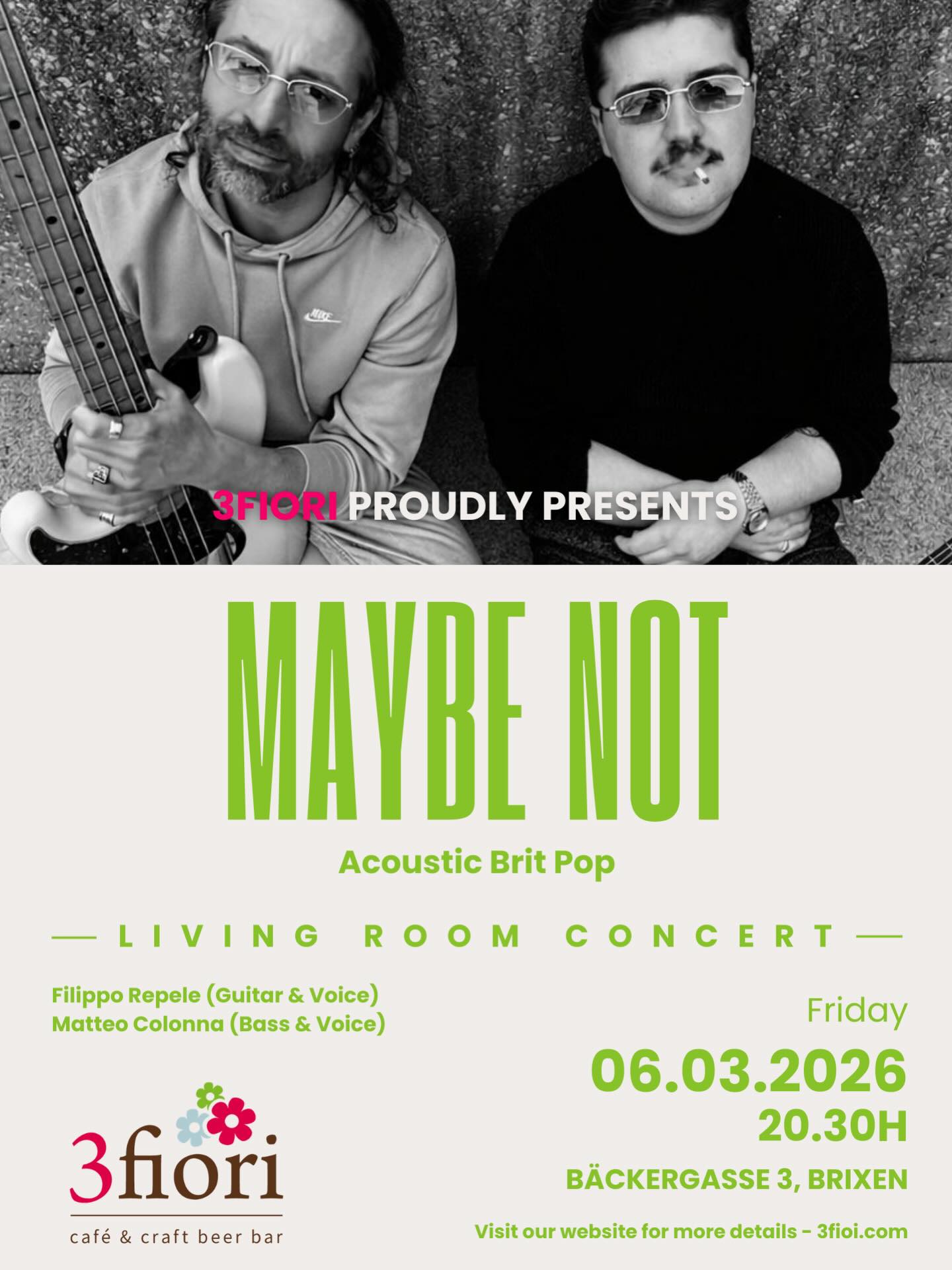 Coming up THIS Friday Night ❗️
.
.
👉 „Link in Bio für mehr Infos!“
.
#3fiori #beerandsnacks #3fiorievents #visitbrixen #britpop